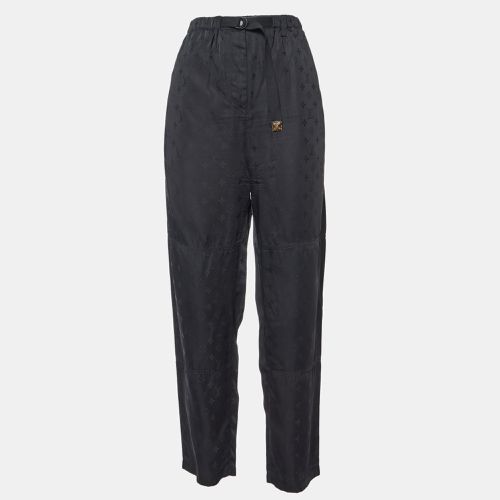 Louis Vuitton Black Monogram Crepe Straight Leg Trousers M - Louis Vuitton - Modalova