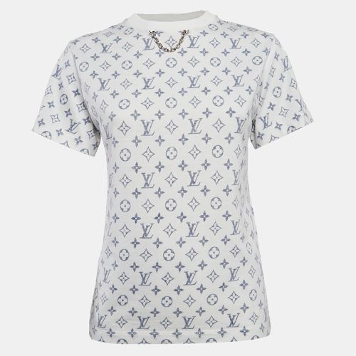 Louis Vuitton White Inverted Logo Print Cotton Crew Neck T-Shirt XS - Louis Vuitton - Modalova