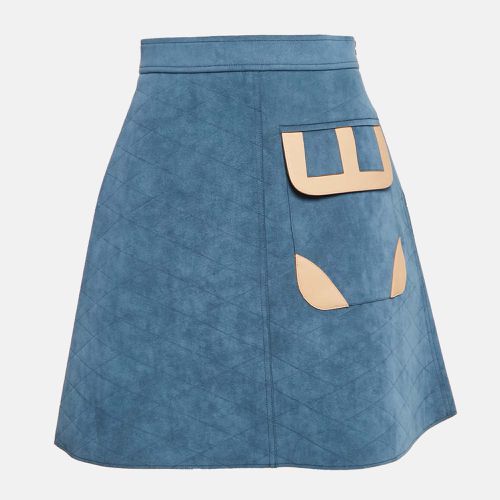 Louis Vuitton Blue Faux Suede Pocket Detail Knee Length Skirt M - Louis Vuitton - Modalova