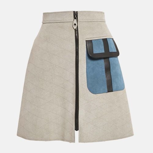 Louis Vuitton Grey Faux Suede Pocket Detail Knee Length Skirt M - Louis Vuitton - Modalova