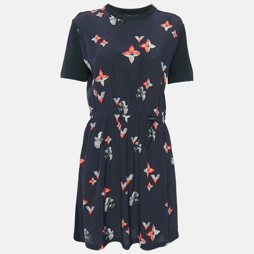 Louis Vuitton Navy Blue Printed Silk and Jersey Mini Dress L - Louis Vuitton - Modalova