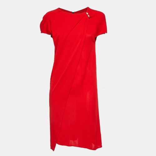 Louis Vuitton Red Crepe Brooch Detail Short Dress M - Louis Vuitton - Modalova