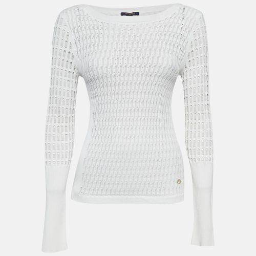 Louis Vuitton White Patterned Knit Full Sleeve Sweater Top M - Louis Vuitton - Modalova