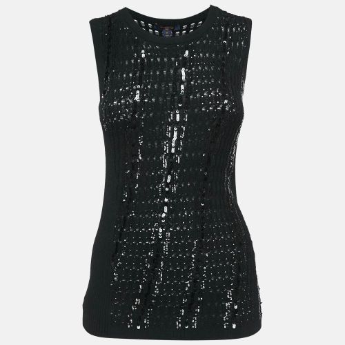 Louis Vuitton Black Sequin Embellished Knit Sleeveless Top M - Louis Vuitton - Modalova