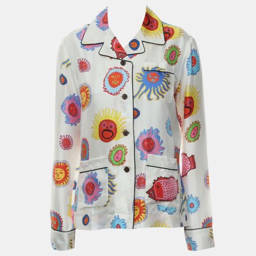 X Yayoi Kusama Silk Printed Pajamas Shirt FR 36 - Louis Vuitton - Modalova