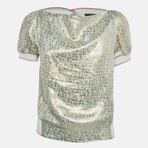 Louis Vuitton Purple/Blue Brocade Silk Top S - Louis Vuitton - Modalova