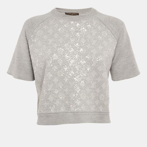 Louis Vuitton Grey Monogram Sequin Wool Blend T-Shirt S - Louis Vuitton - Modalova