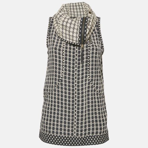 Louis Vuitton Black/Pink Patterned Crepe High Neck Top M - Louis Vuitton - Modalova