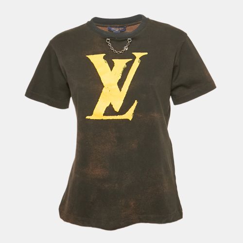 Louis Vuitton Brown VL Print Jersey Crew Neck T-Shirt S - Louis Vuitton - Modalova