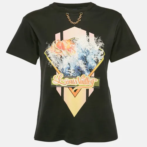 Louis Vuitton Black Printed Jersey Crew Neck T-Shirt XS - Louis Vuitton - Modalova