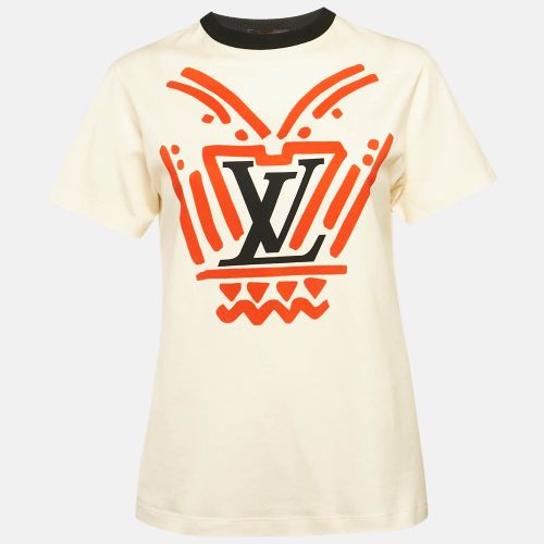 Louis Vuitton Cream Iconic LV Crafty Cotton Crew Neck T-Shirt S - Louis Vuitton - Modalova