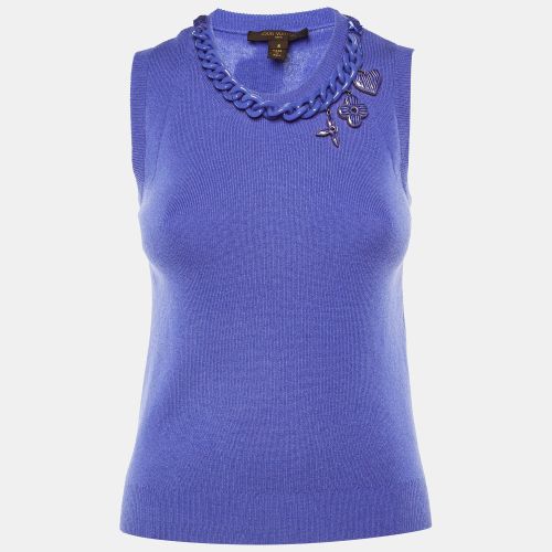 Louis Vuitton Lavender Cashmere Neck Chain Detail Sleeveless Top S - Louis Vuitton - Modalova