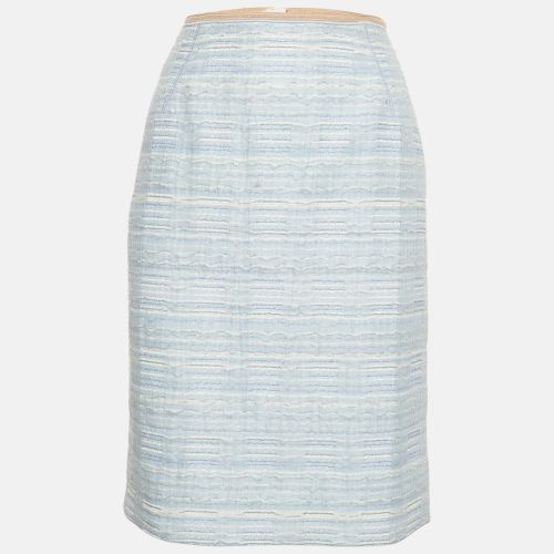 Louis Vuitton Blue Lurex Tweed Pencil Skirt M - Louis Vuitton - Modalova