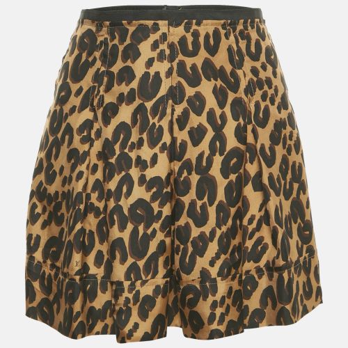 Louis Vuitton Brown Animal Print Silk Pleated Mini Skirt M - Louis Vuitton - Modalova