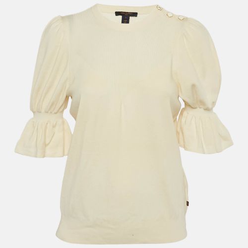 Louis Vuitton Cream Wool Flared Sleeve Top S - Louis Vuitton - Modalova