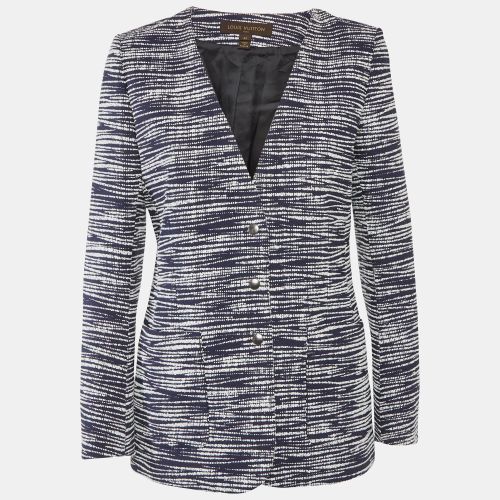 White Tweed Button Front Jacket L - Louis Vuitton - Modalova