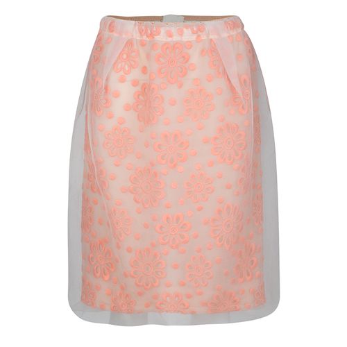 Louis Vuitton Floral Embroidered Detail Textured Skirt M - Louis Vuitton - Modalova