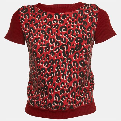 Louis Vuitton Red Leopard print Silk & Wool Short Sleeve Top M - Louis Vuitton - Modalova