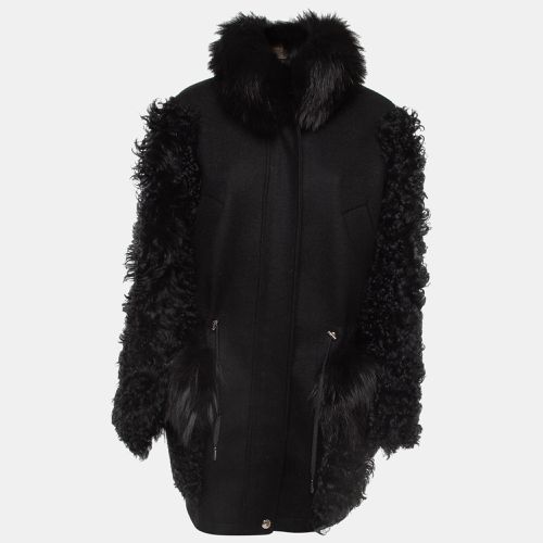 Louis Vuitton Black Cashmere/Fur Trimmed Oversized Parka Jacket M - Louis Vuitton - Modalova