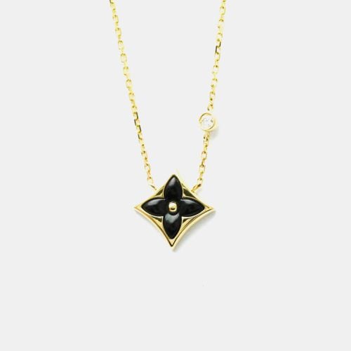 Louis Vuitton 18K Yellow Gold Pandantif Star Blossom Bb Diamond Onyx Necklace - Louis Vuitton - Modalova