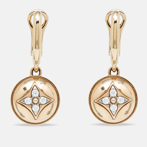 Louis Vuitton Blossom Diamond Two Tone 18K Gold Dangle Earrings - Louis Vuitton - Modalova