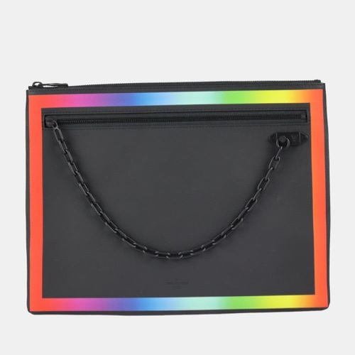 Louis Vuitton Black Leather Taiga A4 Rainbow Pochette Clutch Bag - Louis Vuitton - Modalova