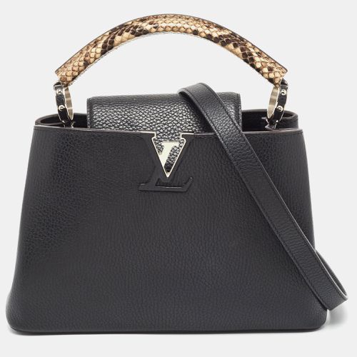 Louis Vuitton Black/Beige Taurillon Leather and Python Capucines BB Bag - Louis Vuitton - Modalova