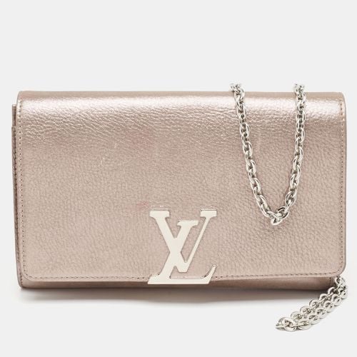 Louis Vuitton Metallic Pink Iridescent Leather Chain Louise Clutch - Louis Vuitton - Modalova