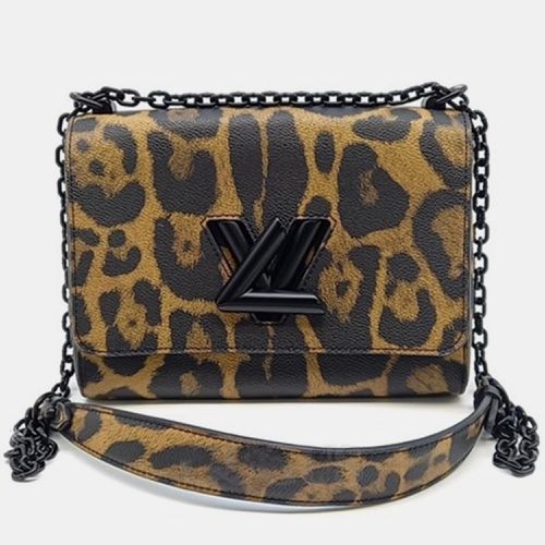 Louis Vuitton Leopard Print Leather Wild Animal Twist MM Top Handle Bag - Louis Vuitton - Modalova