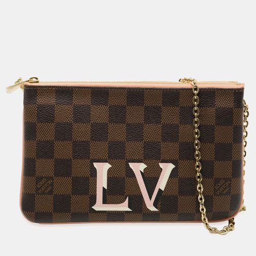 Pink Damier Ebene Canvas Double Zip Pochette bag - Louis Vuitton - Modalova