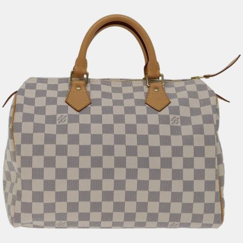 Louis Vuitton White Damier Azur Canvas Speedy 30 Satchel - Louis Vuitton - Modalova