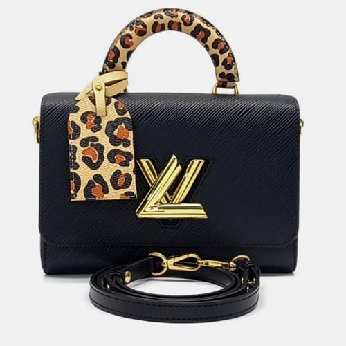 Louis Vuitton Black & Leopard Top Handle Twist MM Bag - Louis Vuitton - Modalova