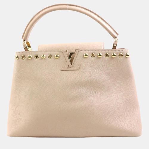 Louis Vuitton Pink Beige Leather Capucines MM Top Handle Bag - Louis Vuitton - Modalova