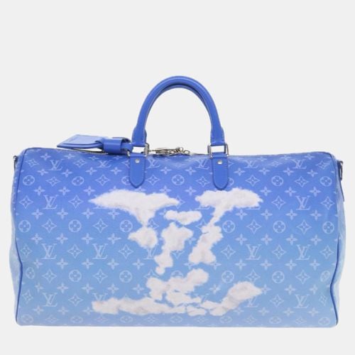 Louis Vuitton Blue Canvas 50 Keepall Bandouliere Duffel Bags - Louis Vuitton - Modalova