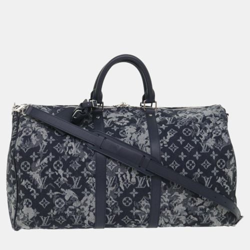 Louis Vuitton Grey Canvas Tapestry Keepall Bandouliere 50 travel Duffel Bags - Louis Vuitton - Modalova