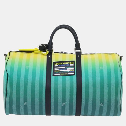 Louis Vuitton Green Damier Stripes Canvas 50 Keepall Bandouliere Duffel Bags - Louis Vuitton - Modalova