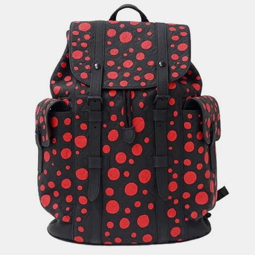 Louis Vuitton Black/Red Yayoi Kusama Painted Dots Taurillon Leather MM Christopher Backpack - Louis Vuitton - Modalova