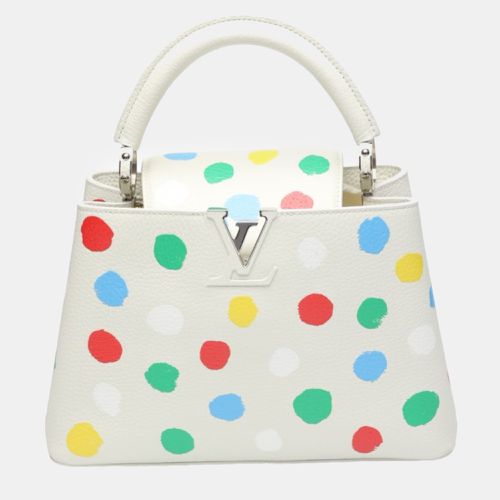 Louis Vuitton x Yayoi Kusama White Leather Capucines Painted Top Handle Bag - Louis Vuitton - Modalova