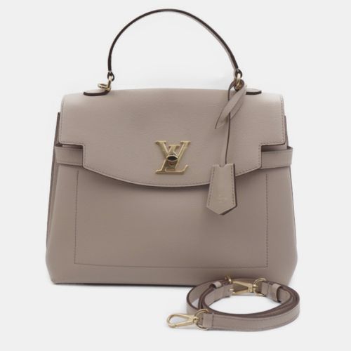 Gray Leather Lockme Ever MM Top Handle Bag - Louis Vuitton - Modalova