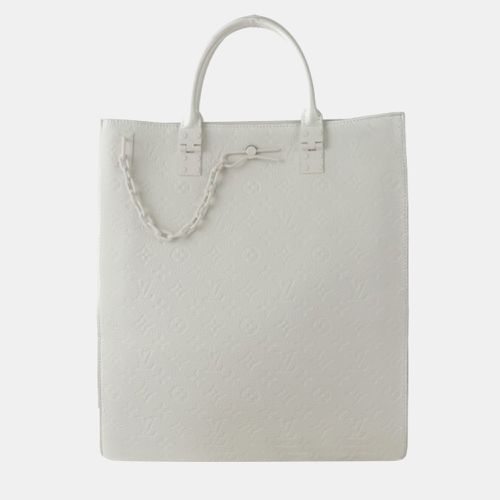 Louis Vuitton White Monogram Taurillon Leather Sac Plat Tote Bag - Louis Vuitton - Modalova