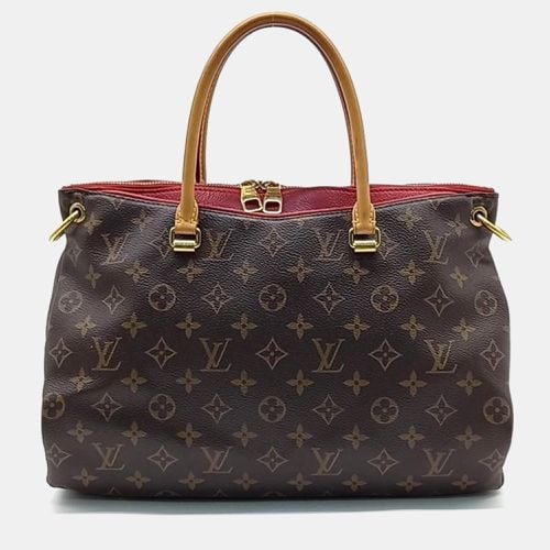 Louis Vuitton Red/Brown Monogram Canvas and Leather Pallas Top Handle Bag - Louis Vuitton - Modalova