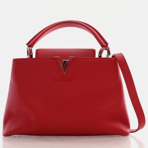 Louis Vuitton Red Leather Capucines PM Top Handle Bag - Louis Vuitton - Modalova