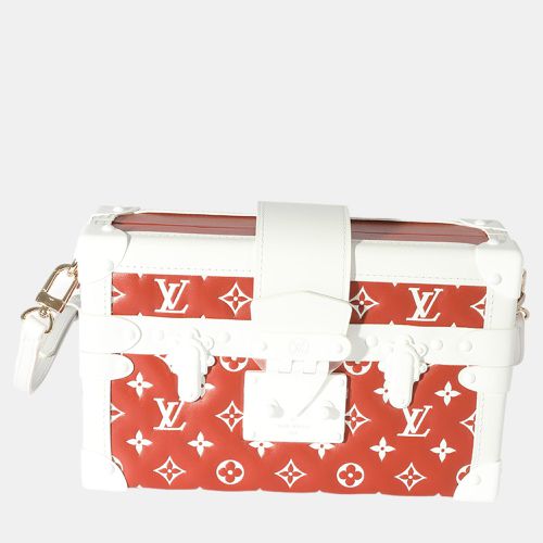 Louis Vuitton Terracotta & White Monogram Embossed Lambskin Petite Malle Shoulder Bag - Louis Vuitton - Modalova