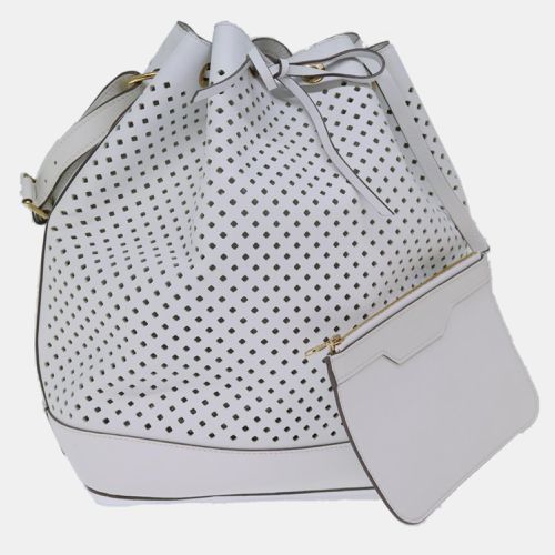 Louis Vuitton White Perforated Calfskin Leather Sofia Coppola Flore Noe Shoulder Bags - Louis Vuitton - Modalova