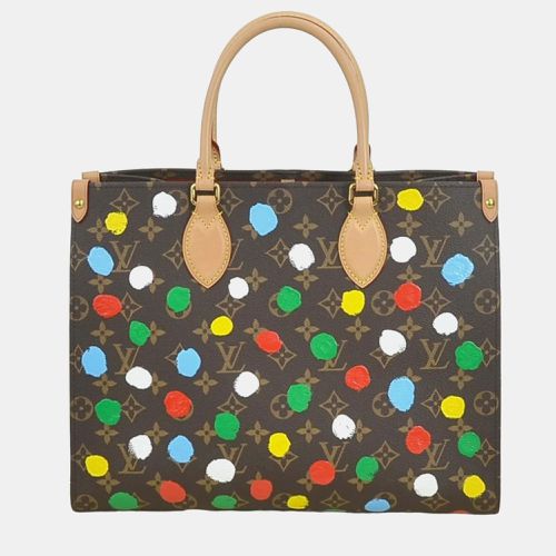 Louis Vuitton X Yayoi Kusama Brown Coated Canvas Painted Dots OnTheGo MM Tote Bag - Louis Vuitton - Modalova