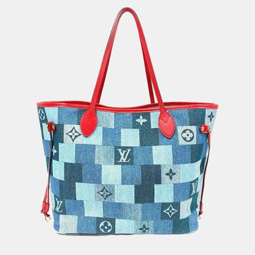 Louis Vuitton Blue and Red Damier Monogram Patchwork Denim Neverfull MM Tote bag - Louis Vuitton - Modalova