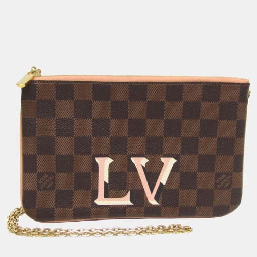 Louis Vuitton Louis Vuitton Damier Ebene Double Zip Pochette Clutches - Louis Vuitton - Modalova