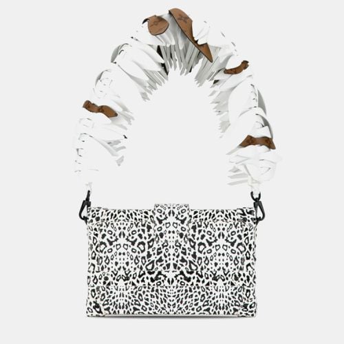 Louis Vuitton Black/White Leather and Feather Petite Malle Shoulder Bag - Louis Vuitton - Modalova