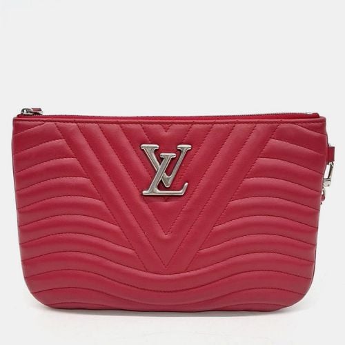 Louis Vuitton Red Leather New Wave Pouch - Louis Vuitton - Modalova