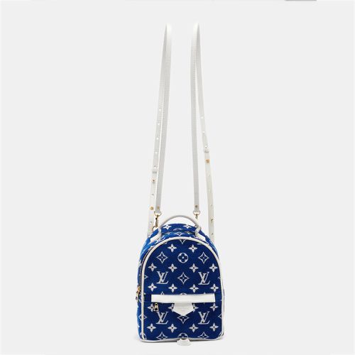 Louis Vuitton Blue/White Monogram Velvet and Leather Palm Springs Backpack - Louis Vuitton - Modalova